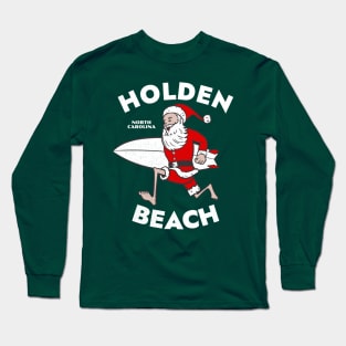 Holden Beach, NC Christmas Vacationing Skiing Santa Long Sleeve T-Shirt